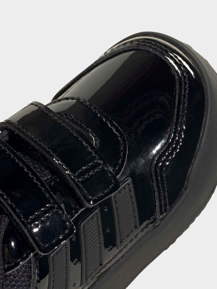 adidas Patent Black Hook and Loop Tensaur Sport 3.0 Infant Trainers