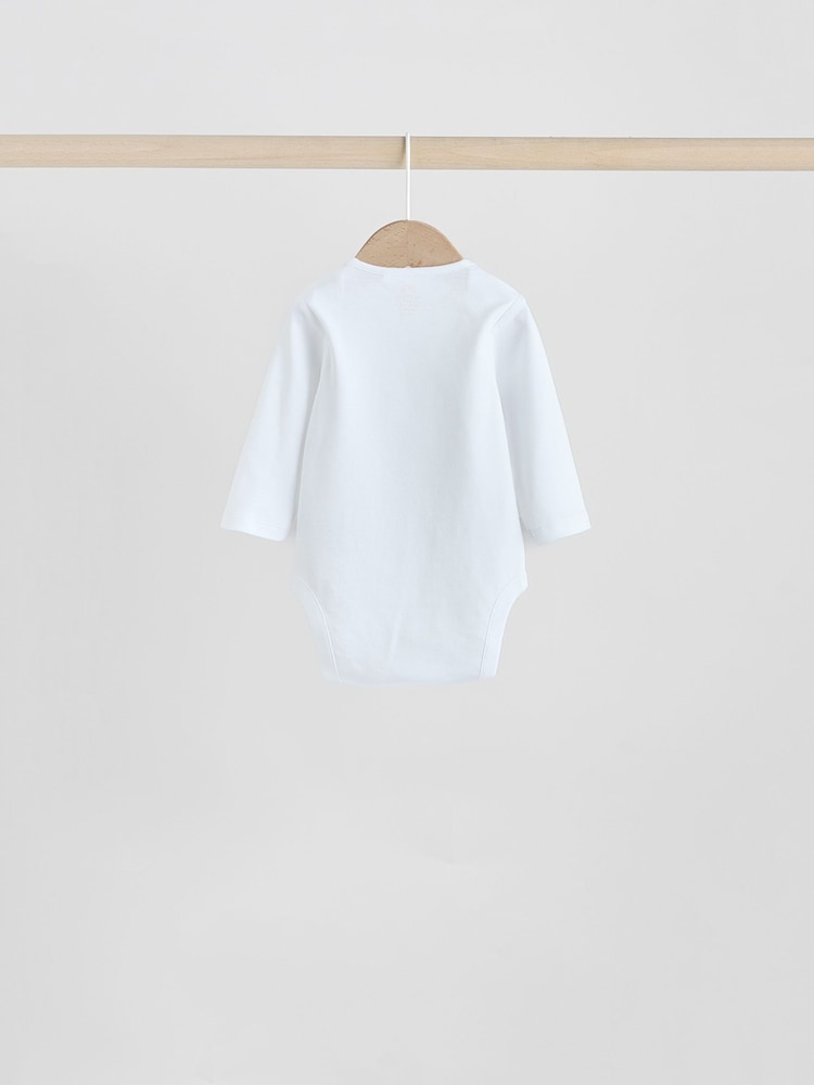 Pink 7 Pack Long Sleeve Baby Bodysuit