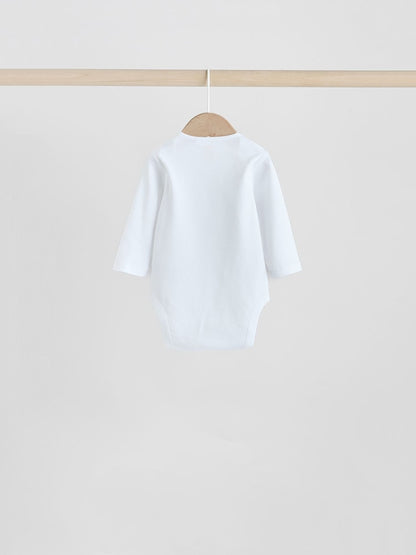 Pink 7 Pack Long Sleeve Baby Bodysuit