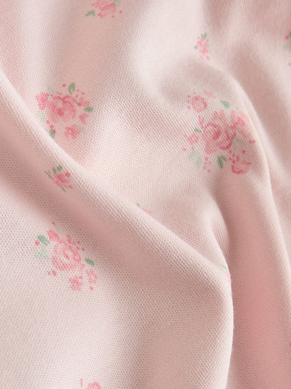 Pink 7 Pack Long Sleeve Baby Bodysuit