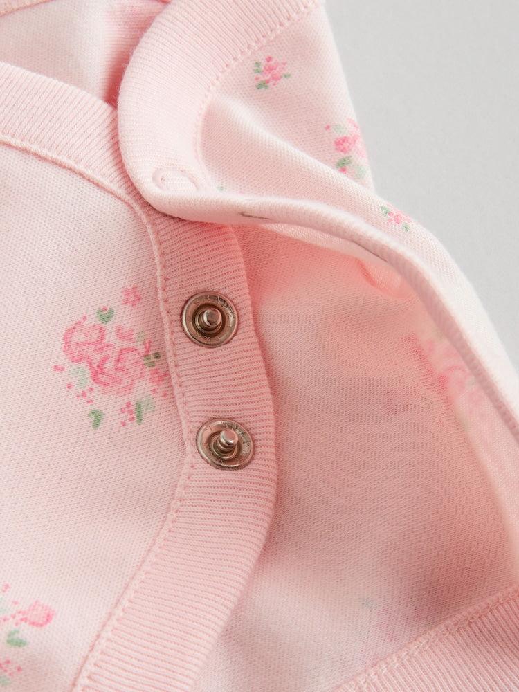 Pink 5 Pack Short Sleeve Baby Bodysuit