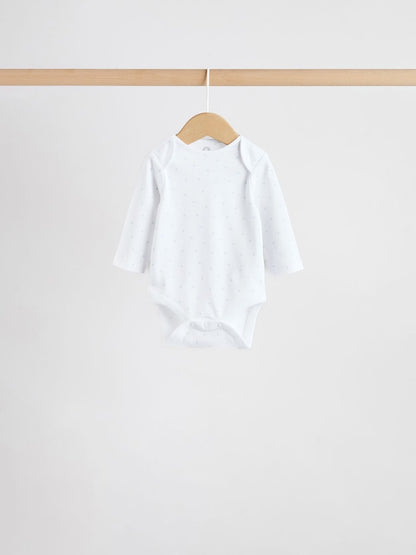 Blue 5 Pack Long Sleeved Baby Bear Bodysuit