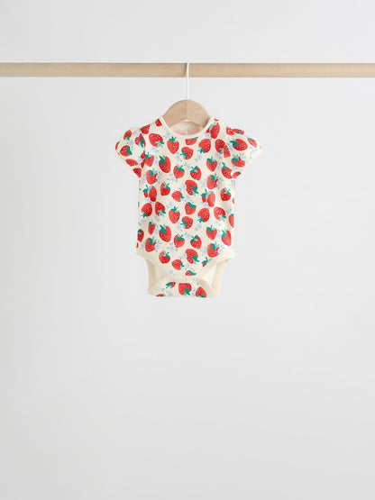 Blue Short Sleeve Baby Bodysuits 5 Pack