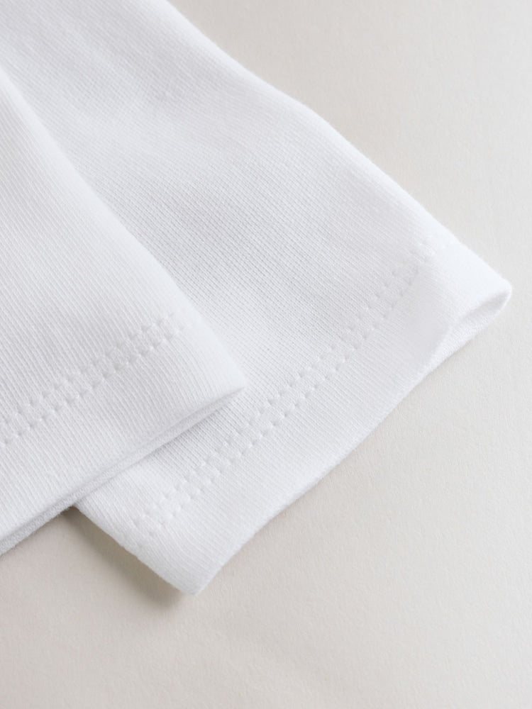 White Long Sleeve Baby Bodysuits 5 Pack
