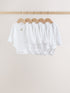 White Long Sleeve Baby Bodysuits 5 Pack