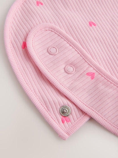 Pink Baby Bibs 5 Pack - Size One