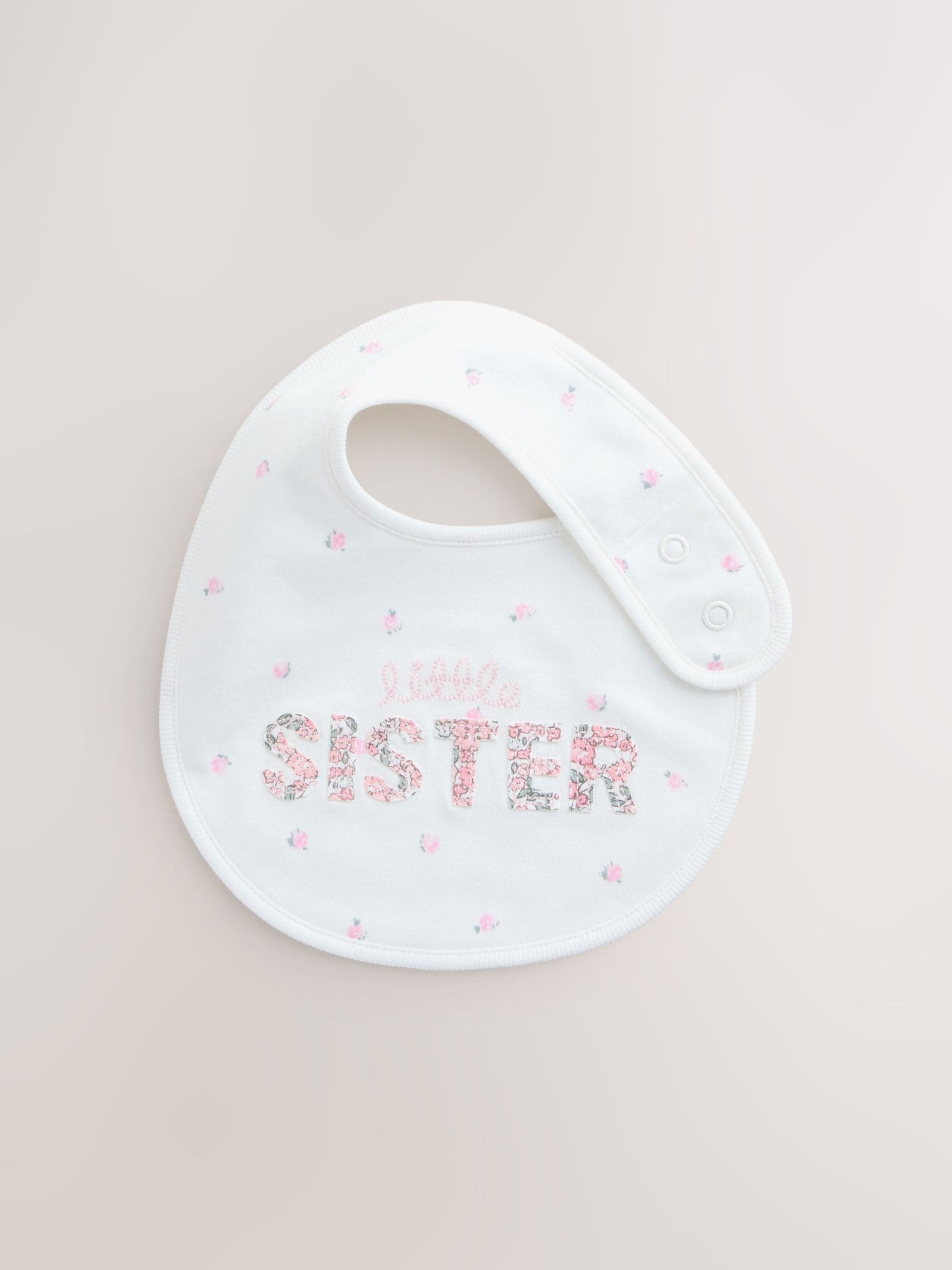 Pink/White Sister Family Baby Bibs 2 Pack - Size One