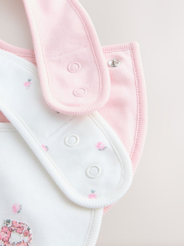 Pink/White Sister Family Baby Bibs 2 Pack - Size One