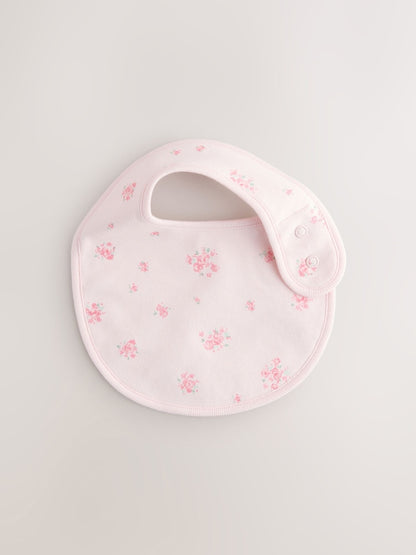 Pink/White Baby Bibs 3 Pack - Size One