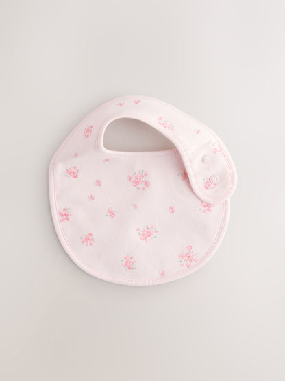 Pink/White Baby Bibs 3 Pack - Size One