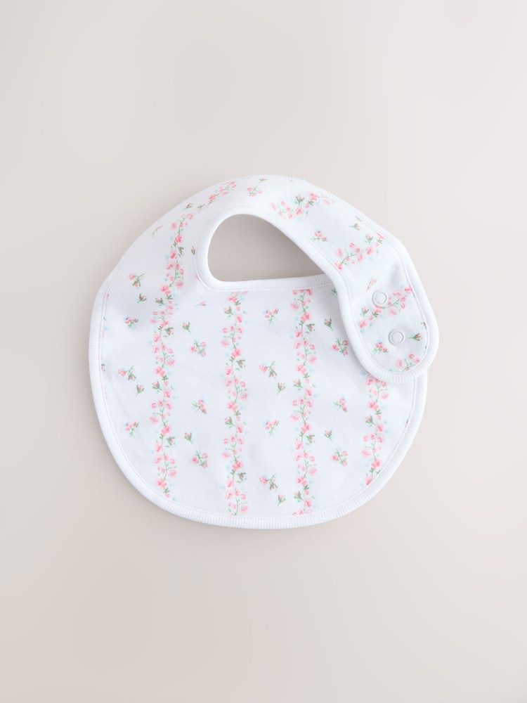 Pink/White Baby Bibs 3 Pack
