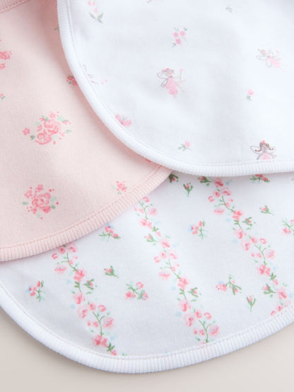 Pink/White Baby Bibs 3 Pack - Size One