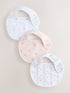 Pink/White Baby Bibs 3 Pack - Size One - Default 1