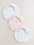 Pink/White Baby Bibs 3 Pack - Up to 1 Month (50-56cm)
