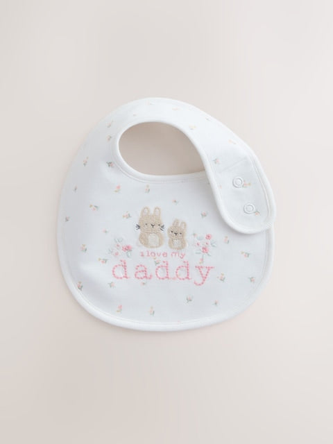 Pink Mummy/Daddy Family Baby Bibs 2 Pack - Size One