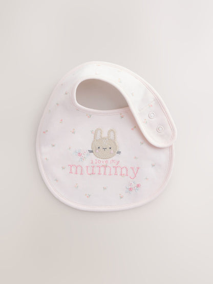 Pink Mummy/Daddy Family Baby Bibs 2 Pack - Size One