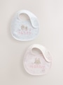 Pink Mummy/Daddy Family Baby Bibs 2 Pack - Size One