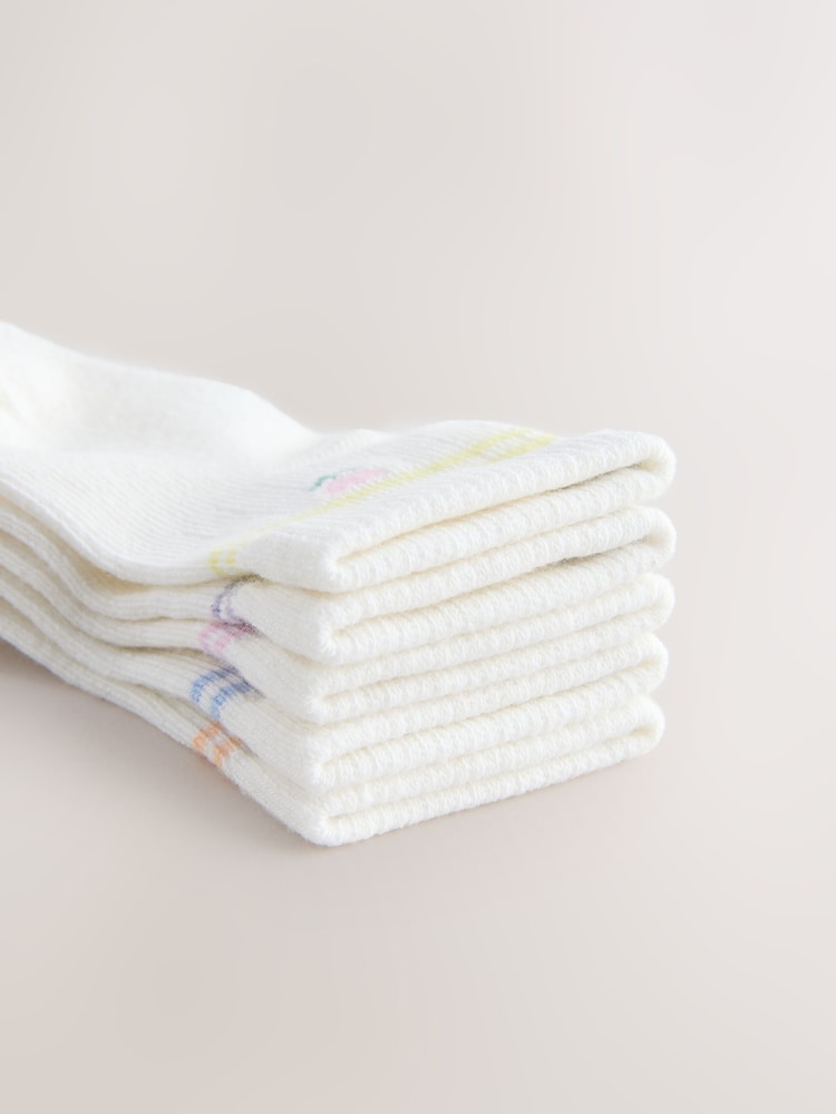 White Baby Socks 5 Pack - Size 50cm (First Size)