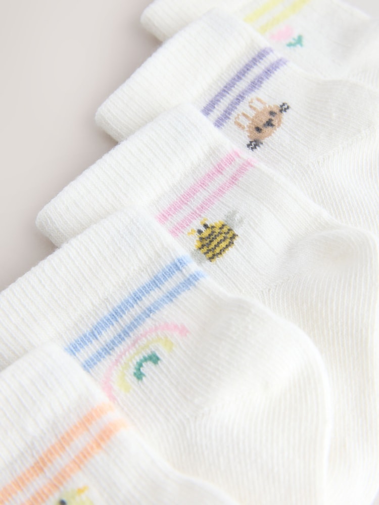 White Baby Socks 5 Pack - Size 50cm (First Size)