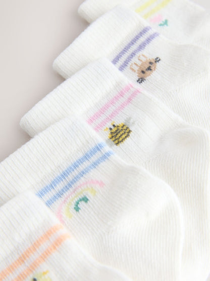 White Baby Socks 5 Pack - Size 50cm (First Size)