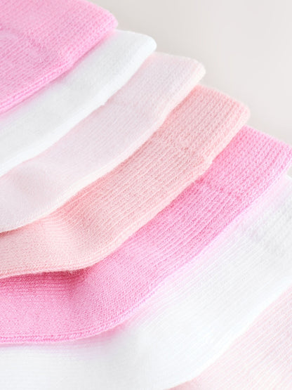 Pink Baby Socks 7 Pack - Size 50cm (First Size)