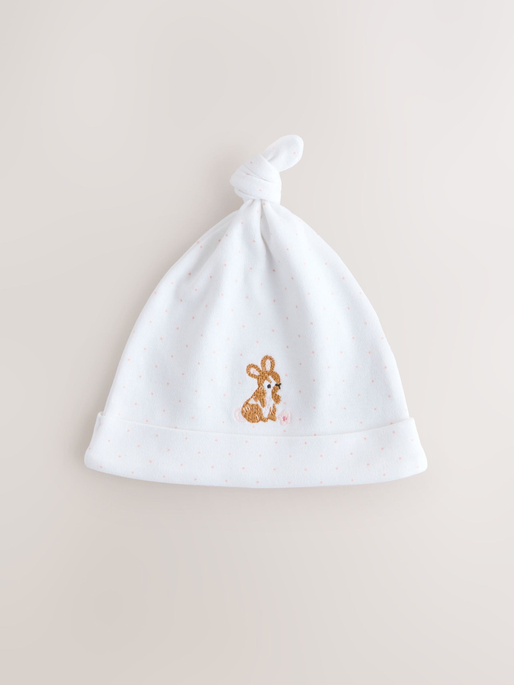 Pink Tie Top Baby Beanie 3 Pack (0-12mths) - Size 44cm (5lb)
