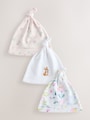 Pink Tie Top Baby Beanie 3 Pack (0-12mths) - Size 44cm (5lb)