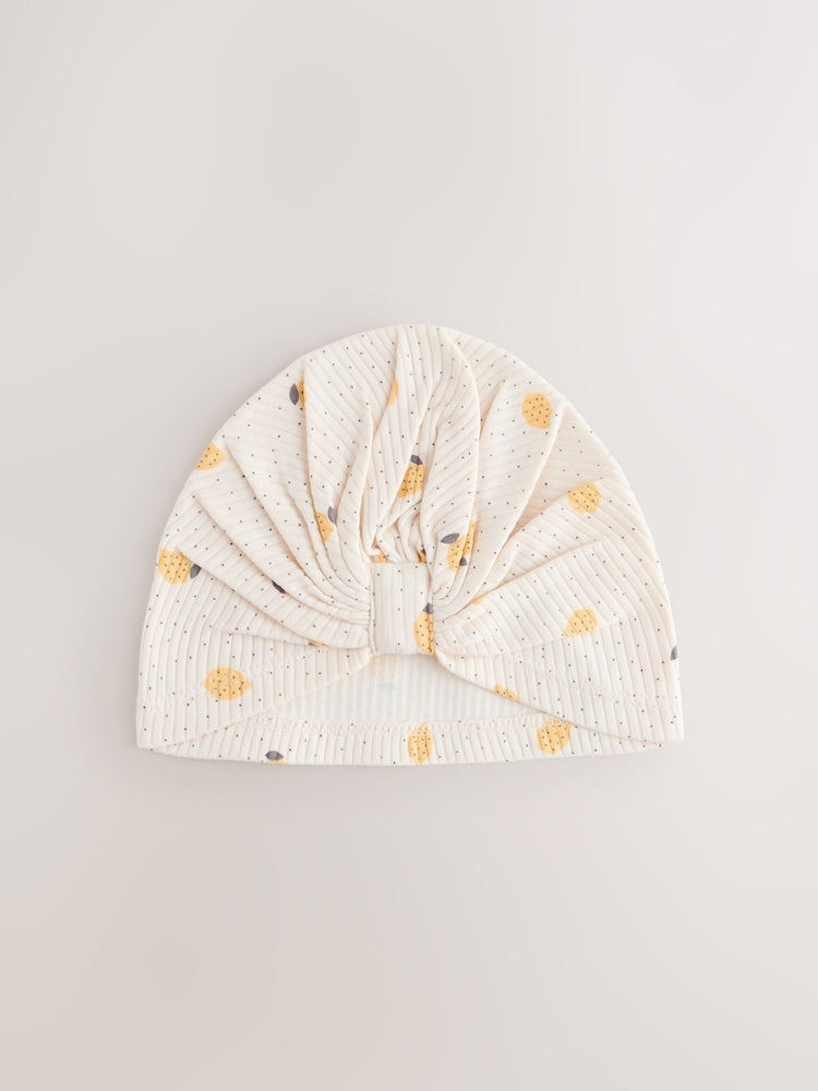Yellow Baby Turban And Dribble Bib Set 4 Piece (0-18mths)