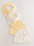 Yellow Baby Turban And Dribble Bib Set 4 Piece (0-18mths) - Up to 1 Month (50-56cm)