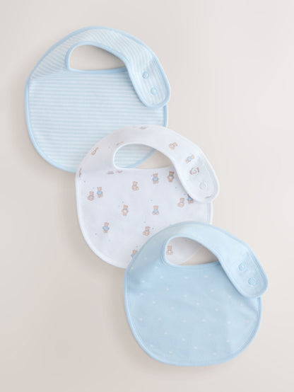 Blue Baby Bibs 3 Pack - Size One