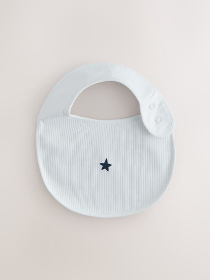 Navy Star Baby Bibs 5 Pack - Size One