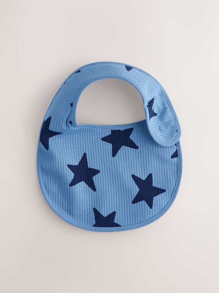 Navy Star Baby Bibs 5 Pack