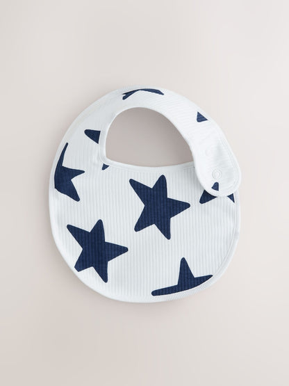 Navy Star Baby Bibs 5 Pack