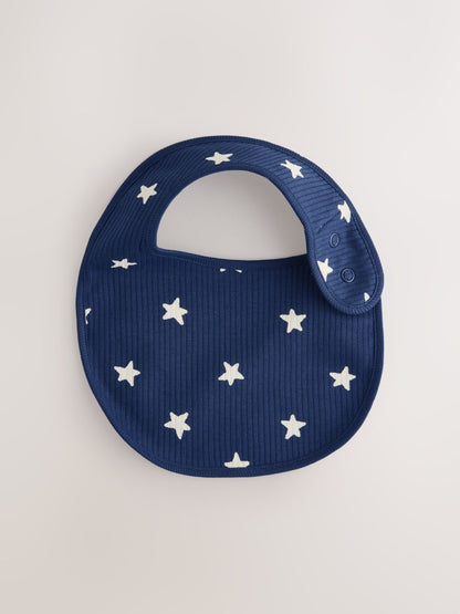 Navy Star Baby Bibs 5 Pack - Size One