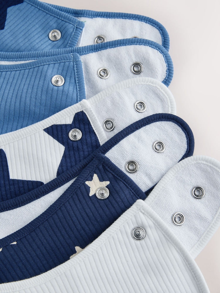 Navy Star Baby Bibs 5 Pack