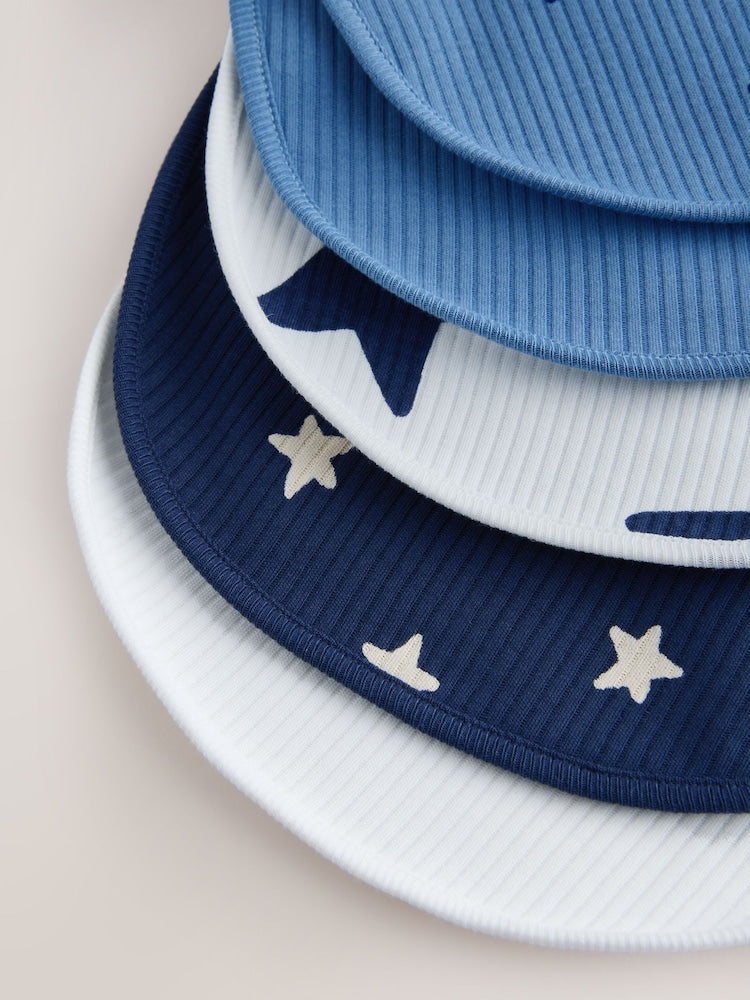 Navy Star Baby Bibs 5 Pack