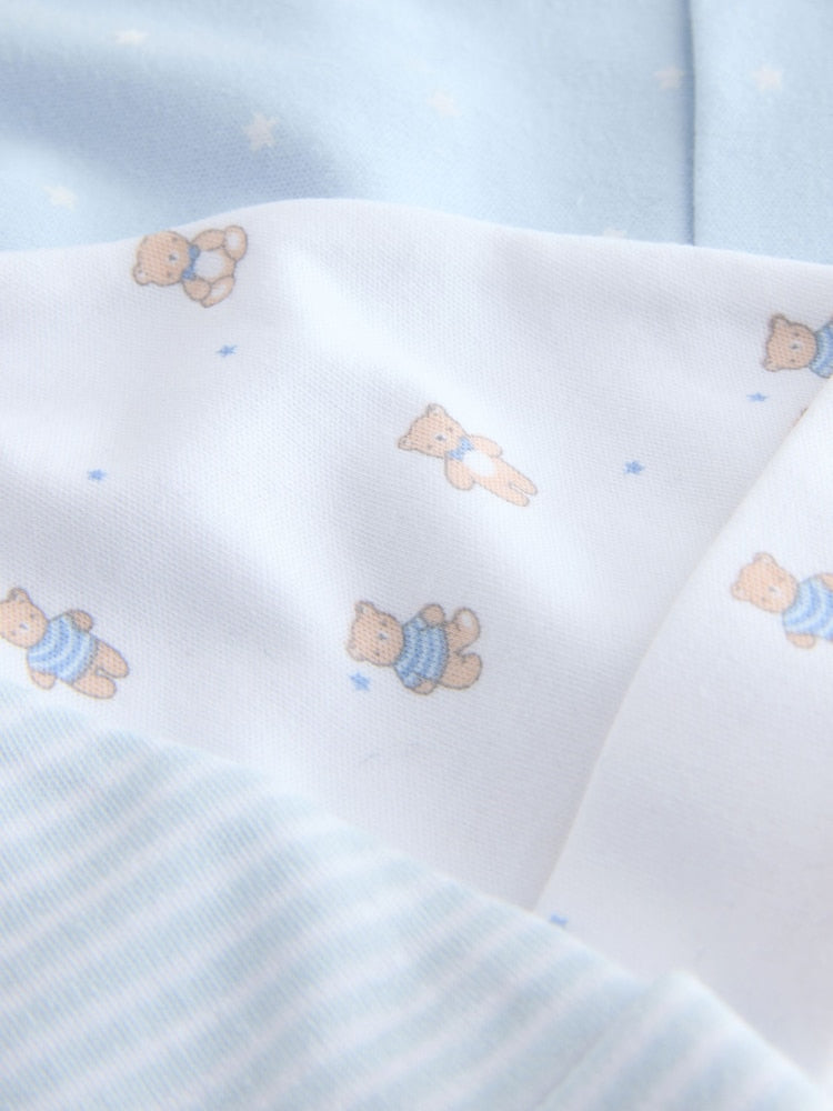 Blue Tie Top Baby Hats 3 Pack (0-12mths) - Size 44cm (5lb)