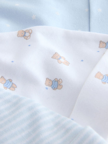 Blue Tie Top Baby Hats 3 Pack (0-12mths) - Size 44cm (5lb)