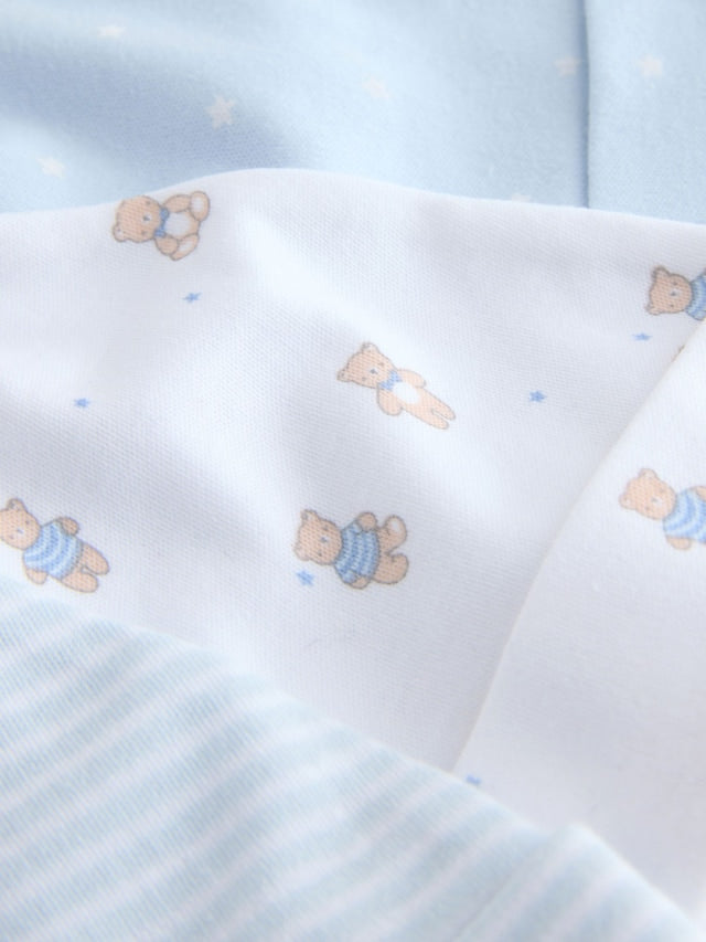 Blue Tie Top Baby Hats 3 Pack (0-12mths) - Size 44cm (5lb)