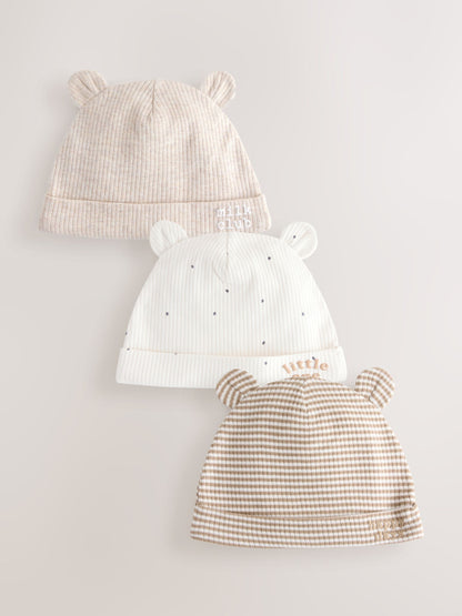 Neutral Milk Club Baby Beanies 3 Pack (0-12mths) - Size 44cm (5lb) - Default 1