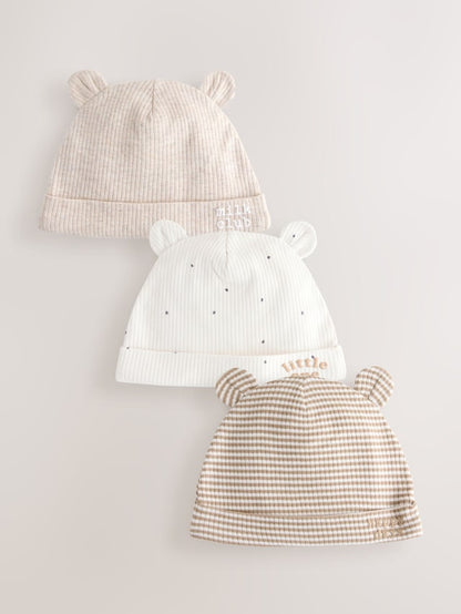 Neutral Milk Club Baby Beanies 3 Pack (0-12mths) - Size 44cm (5lb)