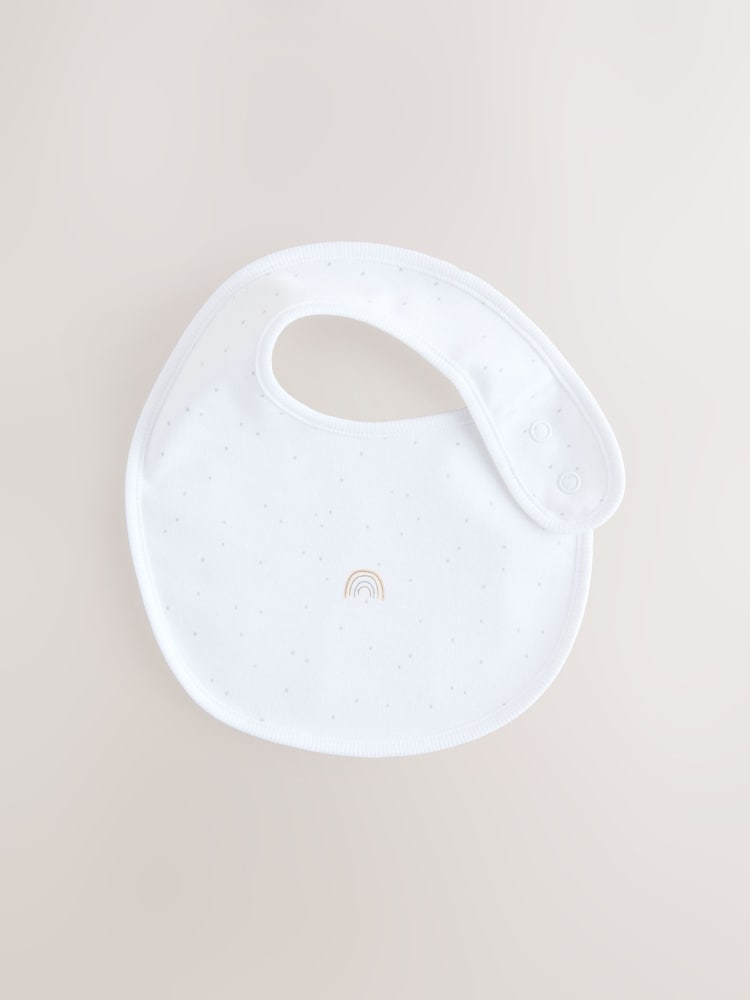 White Baby Bib 5 Pack