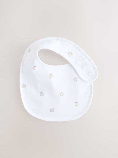 White Baby Bib 5 Pack - Size One
