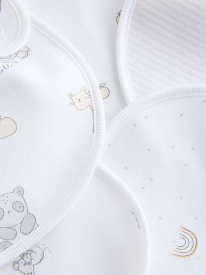 White Baby Bib 5 Pack - Size One