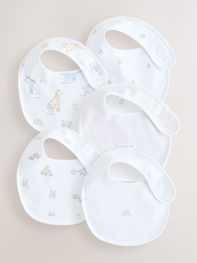 White Baby Bib 5 Pack