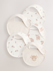 Neutral Hamish Baby Bibs 5 Pack - Size One