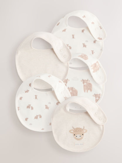 Neutral Hamish Baby Bibs 5 Pack - Up to 1 Month (50-56cm)