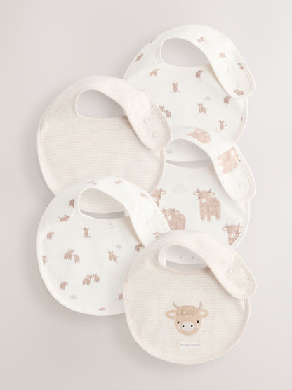 Neutral Hamish Baby Bibs 5 Pack - Size One - Default 1