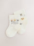 White Born In 2026 Baby Socks 1 Pack (0-12mths) - Size 50cm (First Size) - Option 1