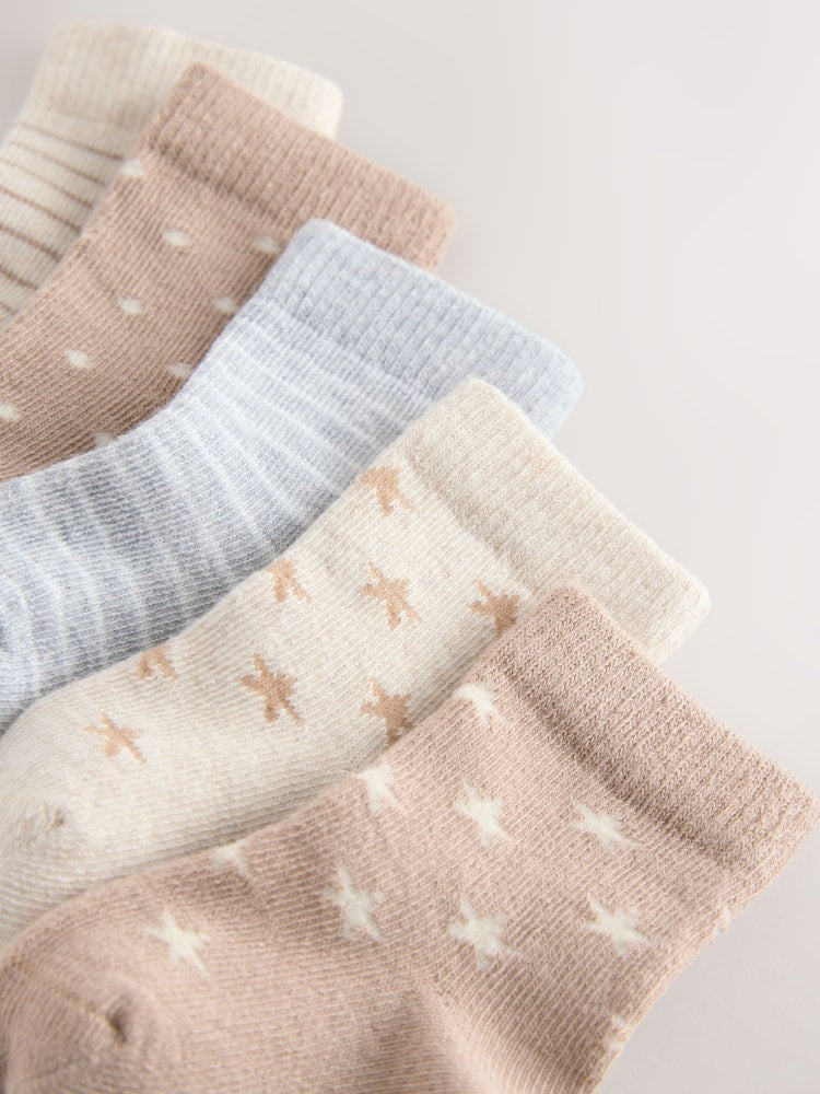 Neutral Baby Socks 5 Pack (0mths-2yrs) - Size 50cm (First Size)